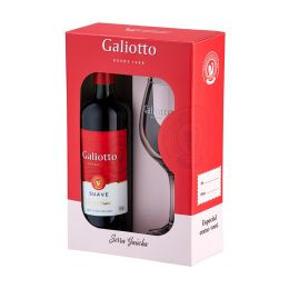 Galiotto Kit - Vinho Tinto Suave + Taça