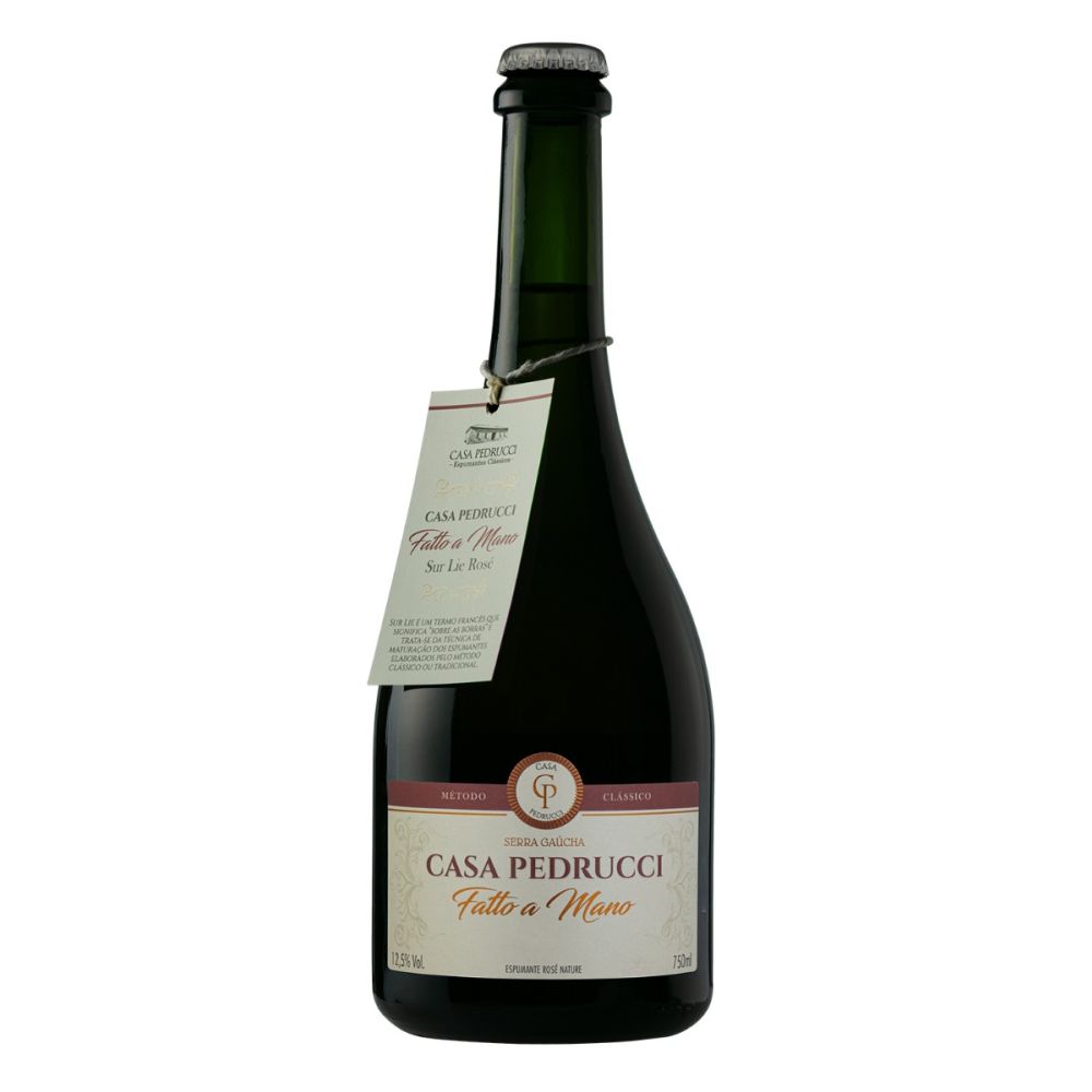 Espumante Casa Pedrucci Rosé Brut Brasil Fatto a Mano Sur Lie Merlot, Pinot Noir 2023 750ml